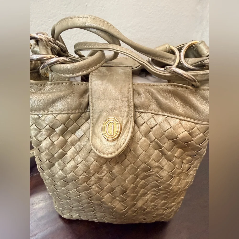 Ganson EUC (Botegga vibe) leather 
Metallic Woven buttery Crossbody, 
Shoulder - Picture 6 of 13